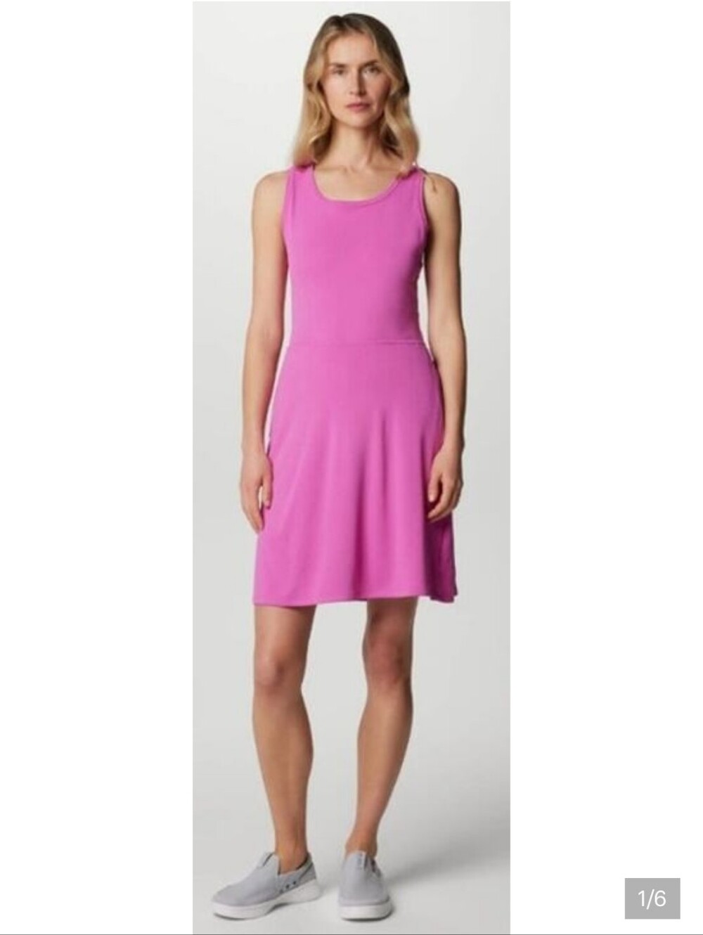 Columbia Women Small Pink Criss Cross Racer Back Built- in- Bra Gorpcore Dress